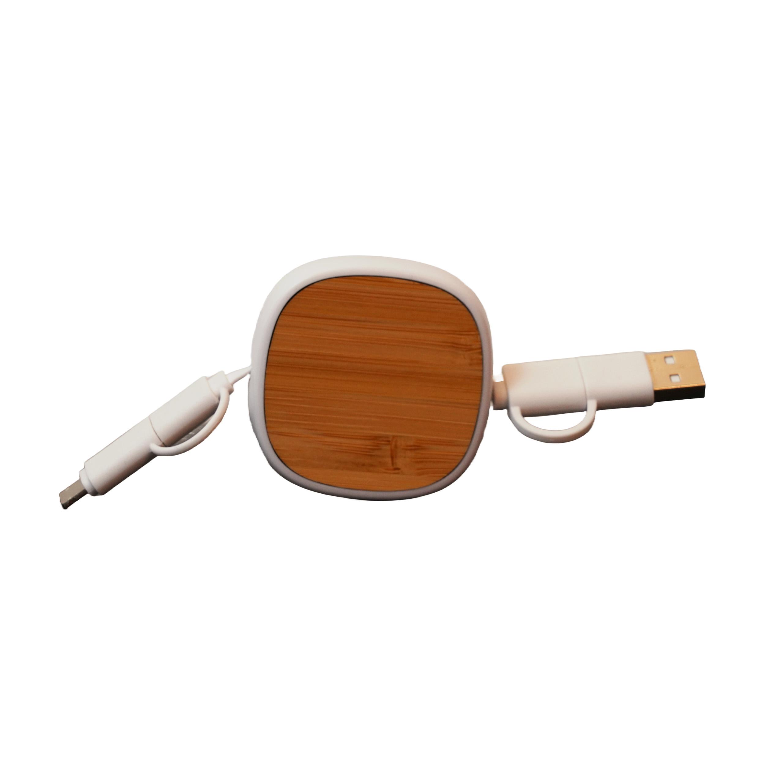 Bamboo Charging Cable - White